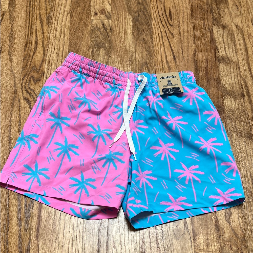 Chubbies Tropical Pink and Blue Swim Shorts